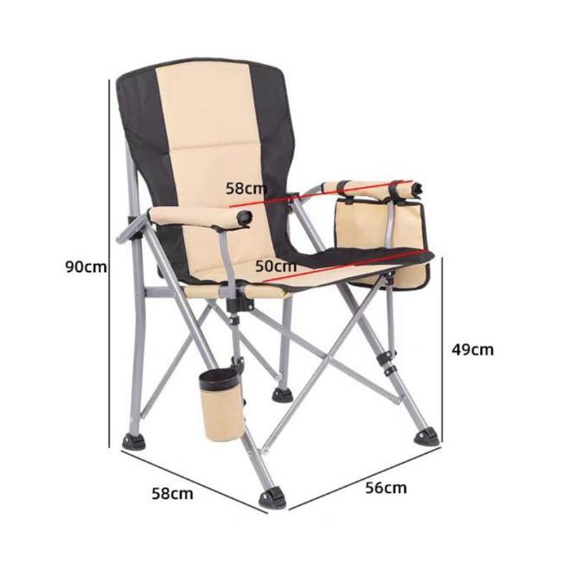 MEETJOY Heavy Duty Folding Camping Chair with Horseshoe Feet - Double Layer 1200D Oxford Fabric