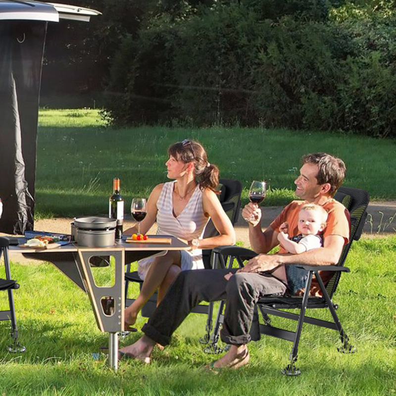MEETJOY 2-in-1 European Fishing Chair with Detachable Padded Cushion & Breathable Mesh Base