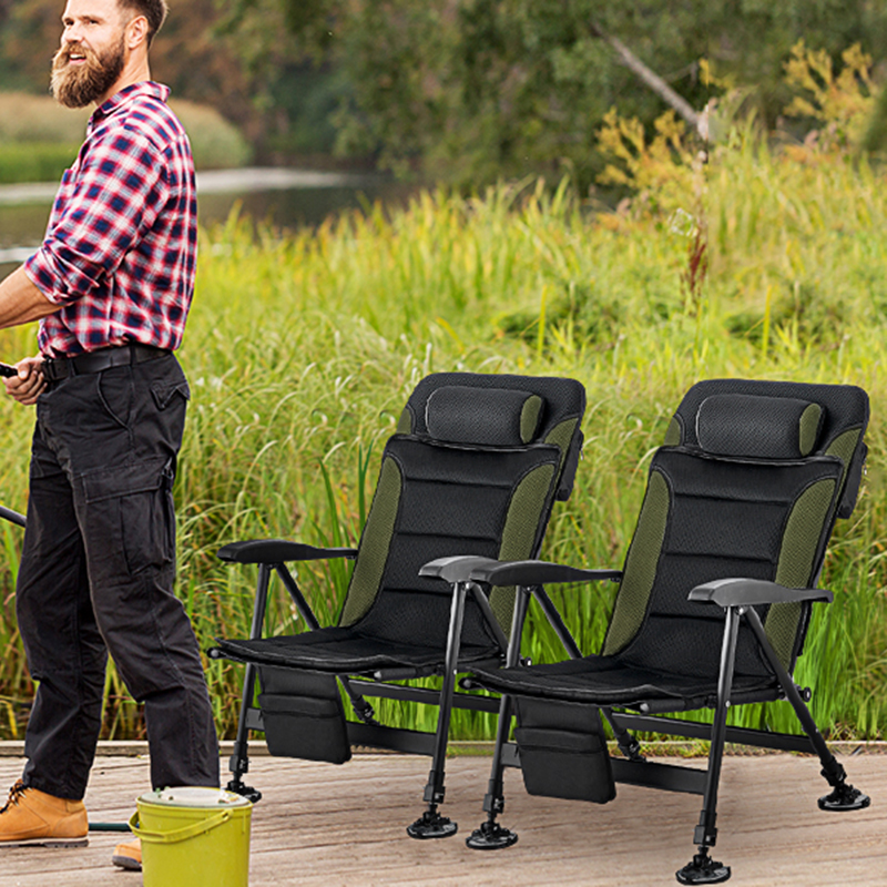MEETJOY 2-in-1 European Fishing Chair with Detachable Padded Cushion & Breathable Mesh Base