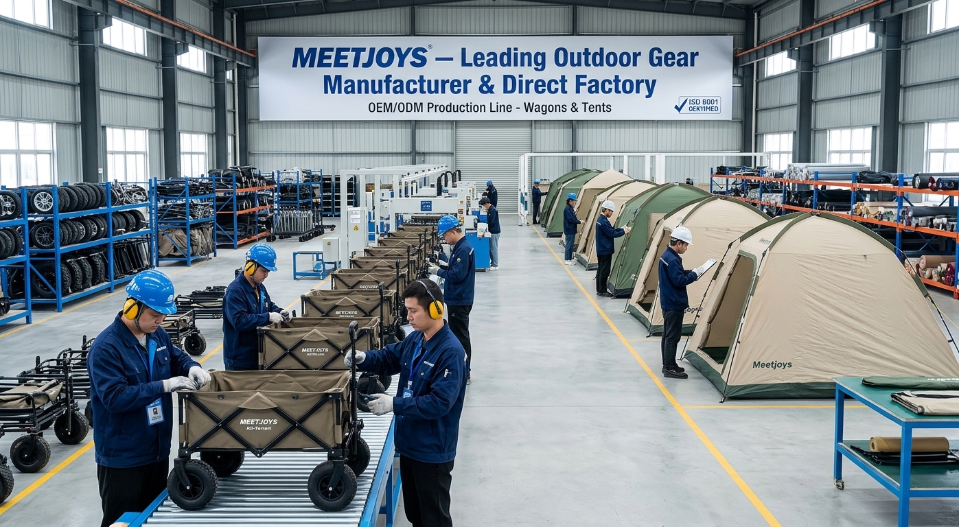 How Meetjoys Engineered High-Duty All-Terrain Folding Wagons & Inflatable Tents for Global Wholesalers